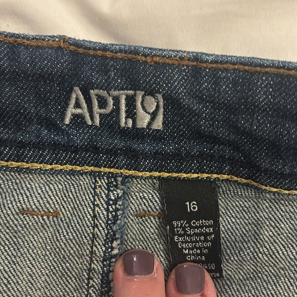 Apt 9 Jean Skirt Plus Size 16 Distressed Denim - Picture 3 of 4